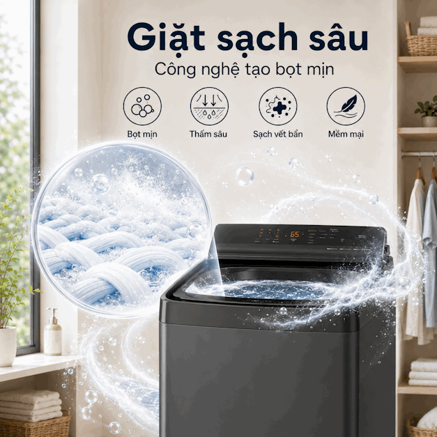 Hệ thống Active Foam cùng khay đánh tan bột giặt TurboMixer+